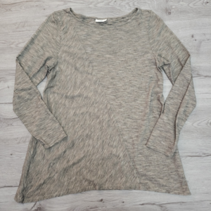 Long Sleeve Tunic Top Medium Asymmetrical Hem Cotton Blend Comfy Casual‎